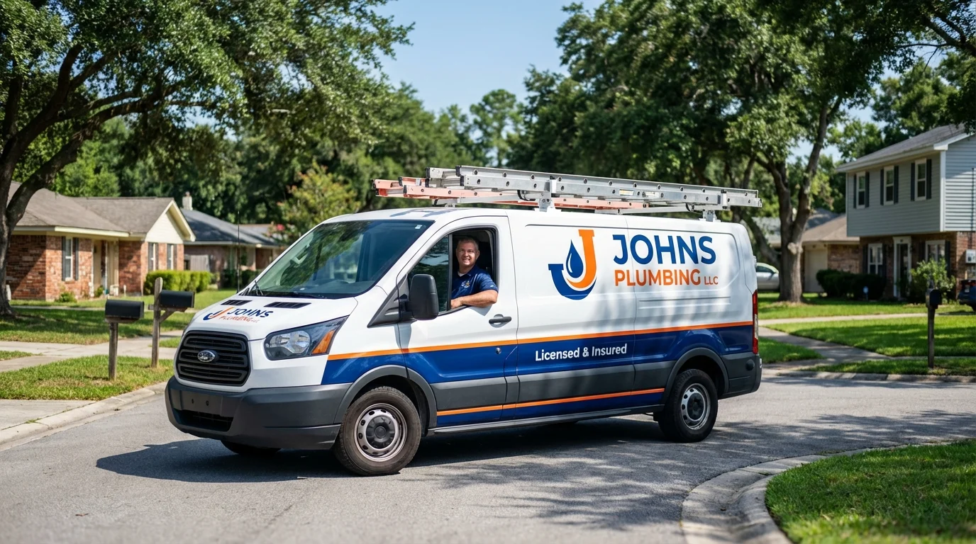 Johns Plumbing LLC service van in Tell City, IN